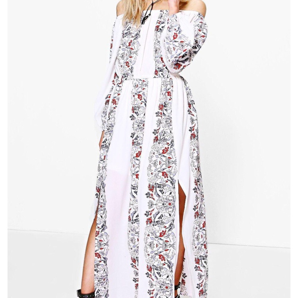Off the shoulder floral maxi dress